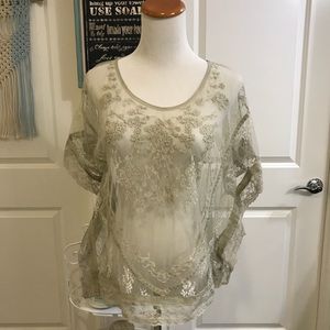 Anthropologie vintage lace boho gypsy top blouse